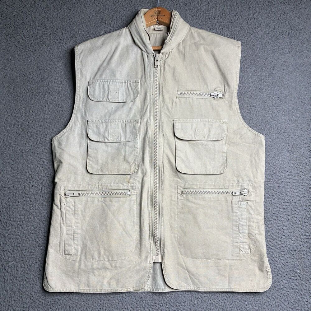 VTG 80's Banana Republic Safari Vest Convertible Hood Mill Valley Tag Medium